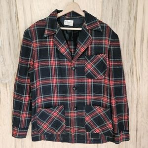 Chippewa Woolen Mills Vintage 70s Mens Size 40 Wool Tartan Plaid Shirt Jacket